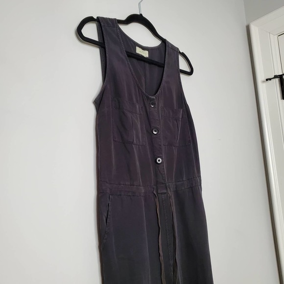 THREAD & SUPPLY • Charcoal Gray Tencel Sleeveless Jump Suit Sz S - Picture 3 of 8